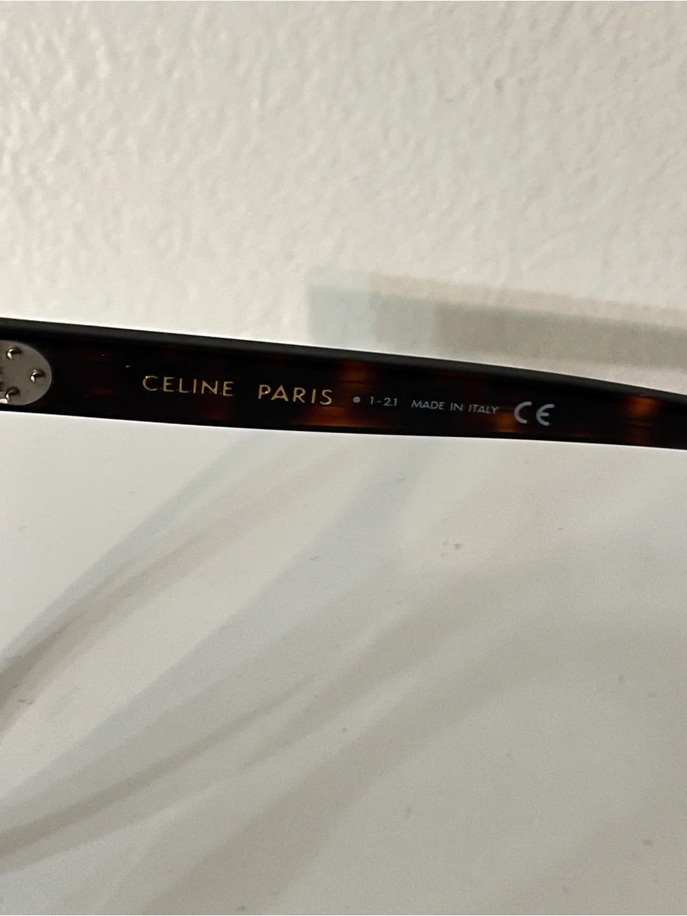Celine Tortoiseshell Round-Edge Acetate Glasses